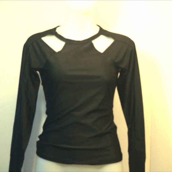 Long Sleeved Athletic Shirt with Cutouts - Picture 1 of 1